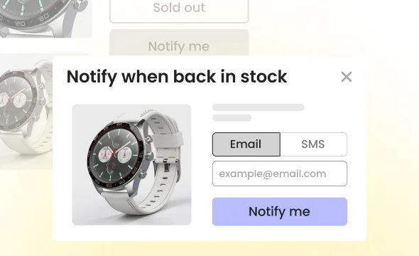 Vitals Back in Stock App widget
