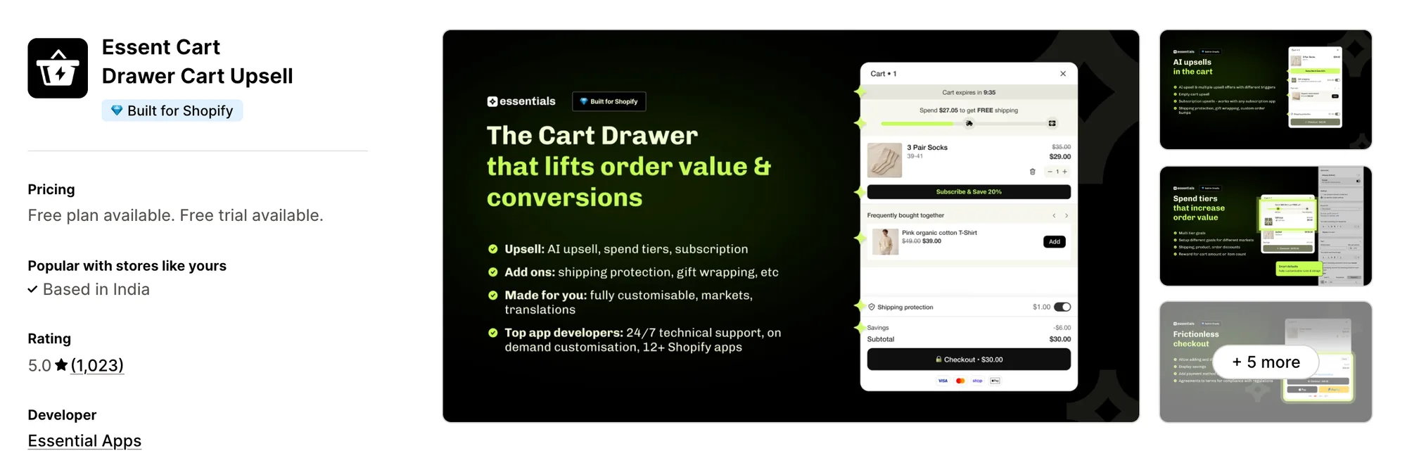 HS Slide Cart Drawer Upsell on the Shopify App Store