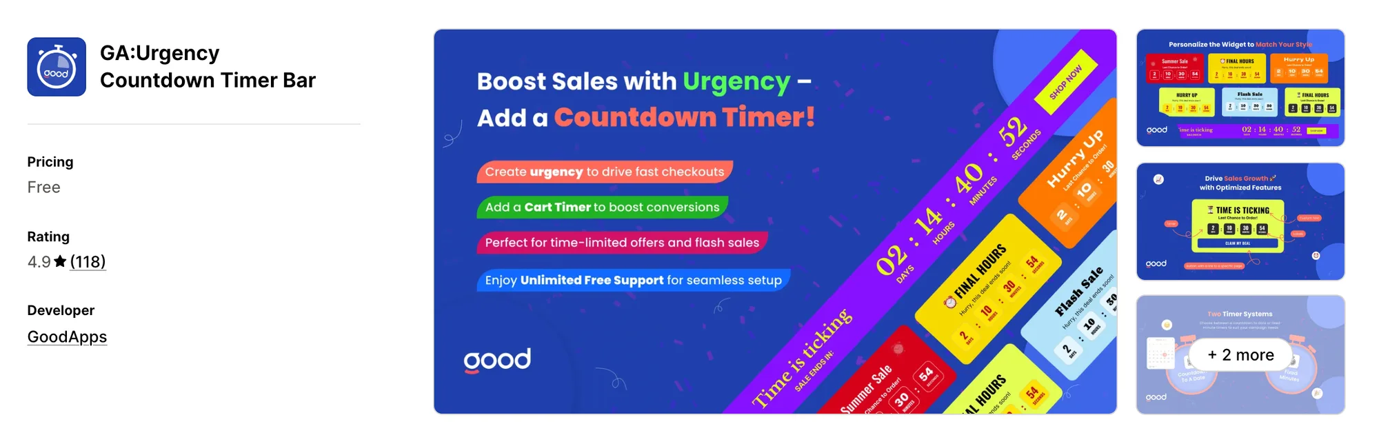 GA:Urgency Countdown Timer Bar on the Shopify App Store