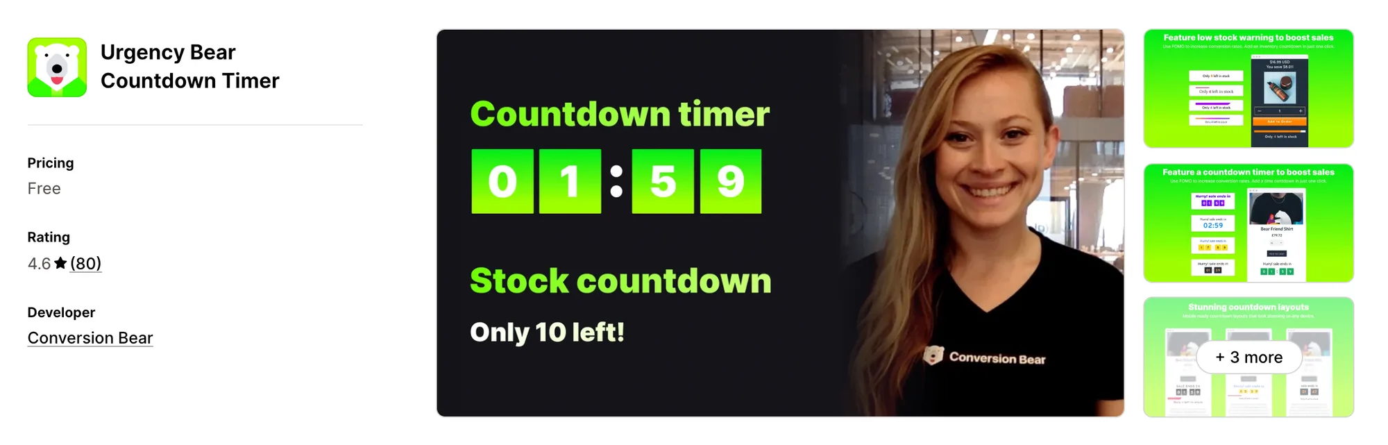 Urgency Bear Countdown Timer on the Shopify App Store