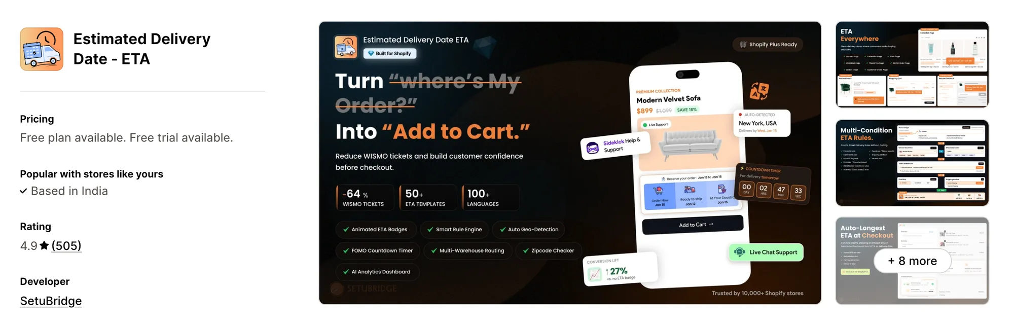Estimated Delivery Date - ETA on the Shopify App Store