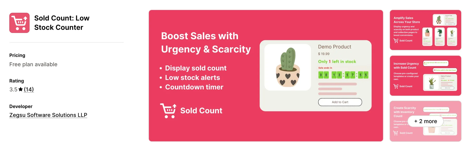 Sold Count: Low Stock Counter on the Shopify App Store