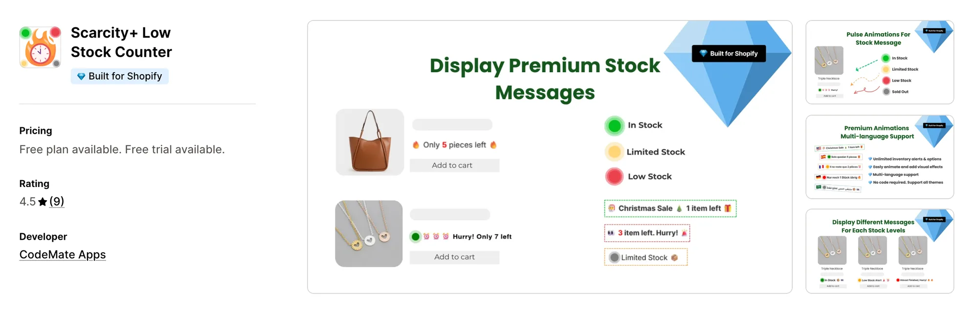 Scarcity+ Low Stock Counter on the Shopify App Store