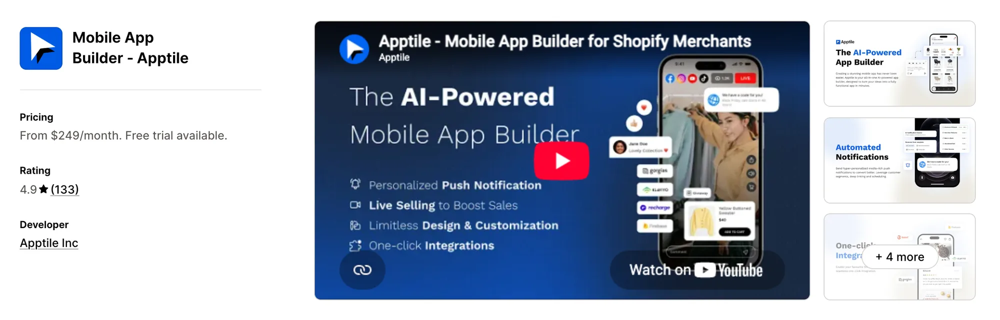 Mobile App Builder ‑ Apptile on the Shopify App Store