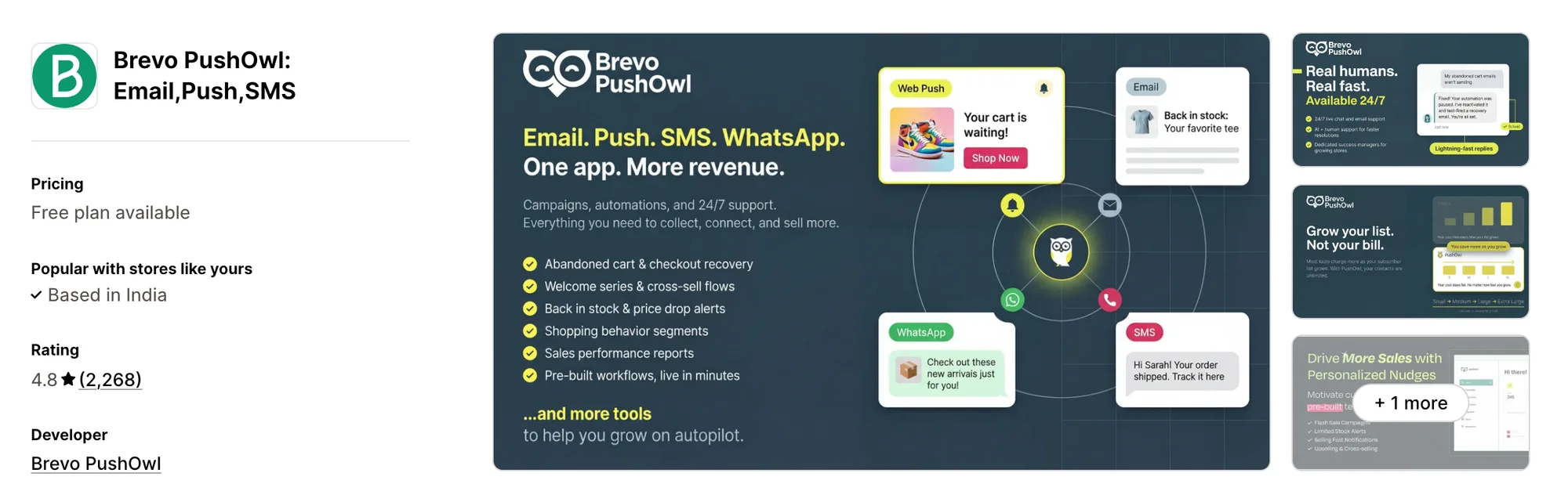 Brevo PushOwl: Email Push SMS on the Shopify App Store