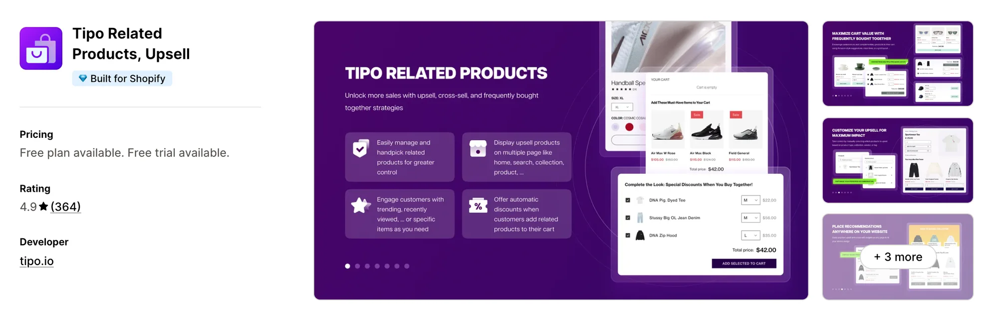 Tipo Related Products, Upsell on the Shopify App Store