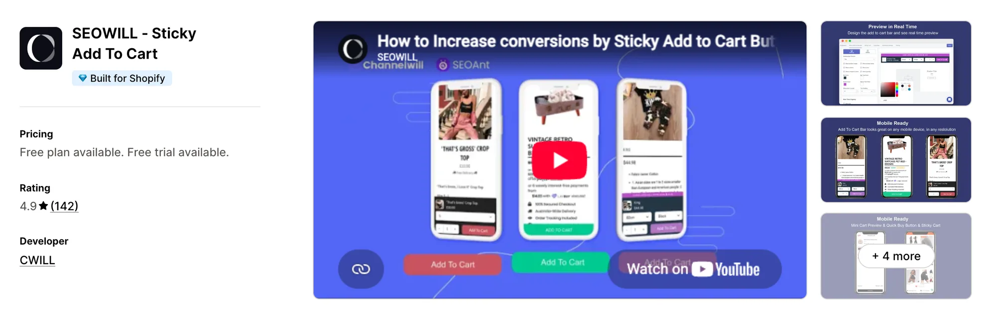 SEOWILL - Sticky Add To Cart on the Shopify App Store