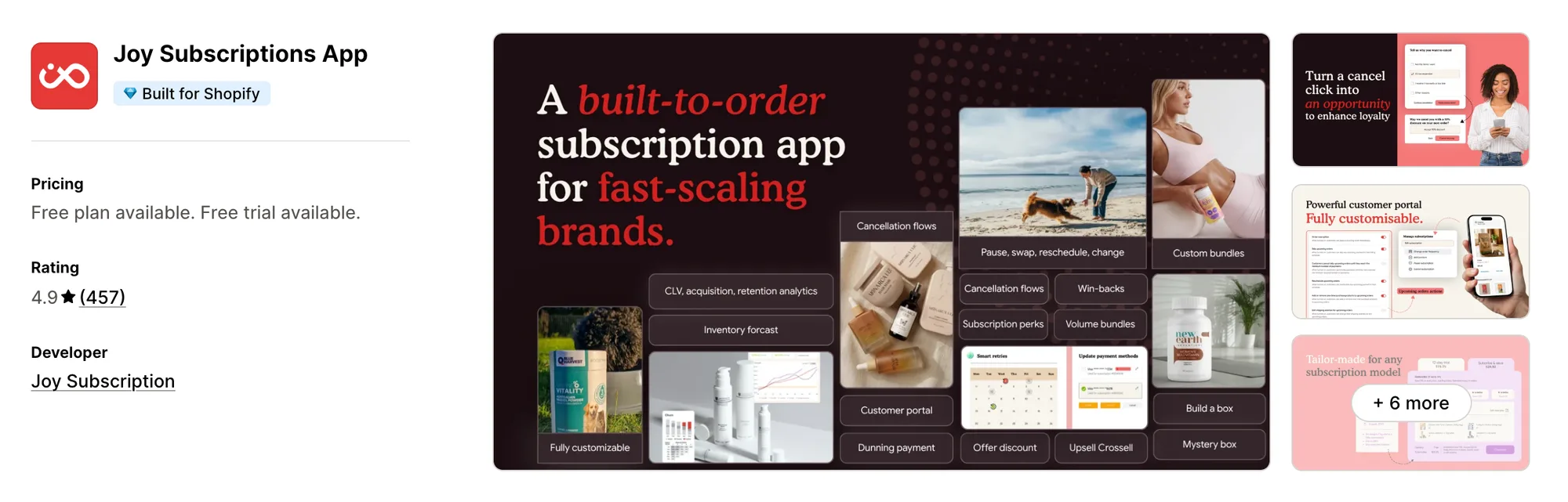 Joy Subscriptions App on the Shopify App Store