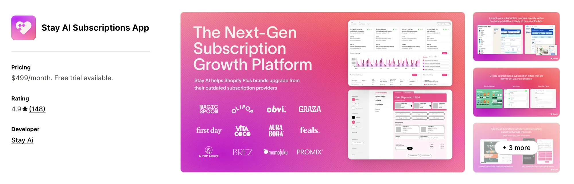 Stay AI Subscriptions App on the Shopify App Store