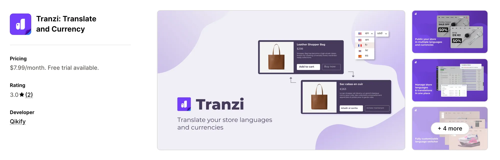 Tranzi: Translate and Currency on the Shopify App Store