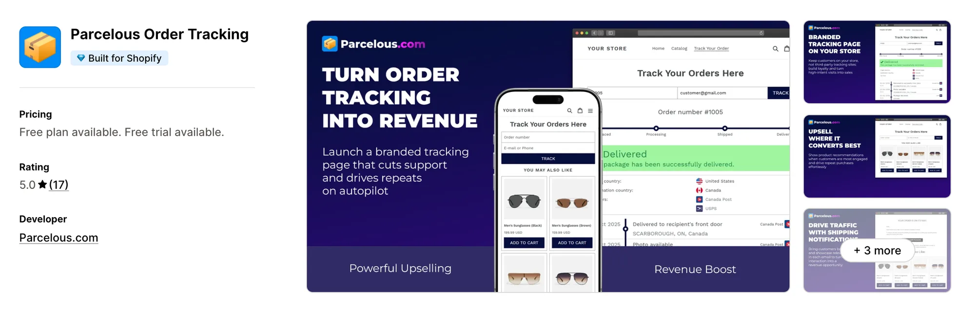 Parcelous Order Tracking on the Shopify App Store