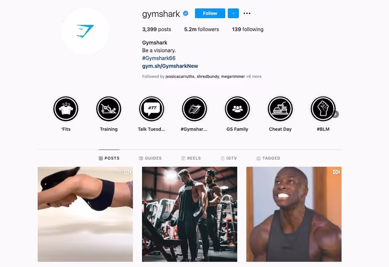 Gymshark’s Instagram account5.2m followers