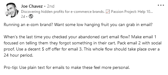 eCommerce user experience best practices - advice by Joe Chavez