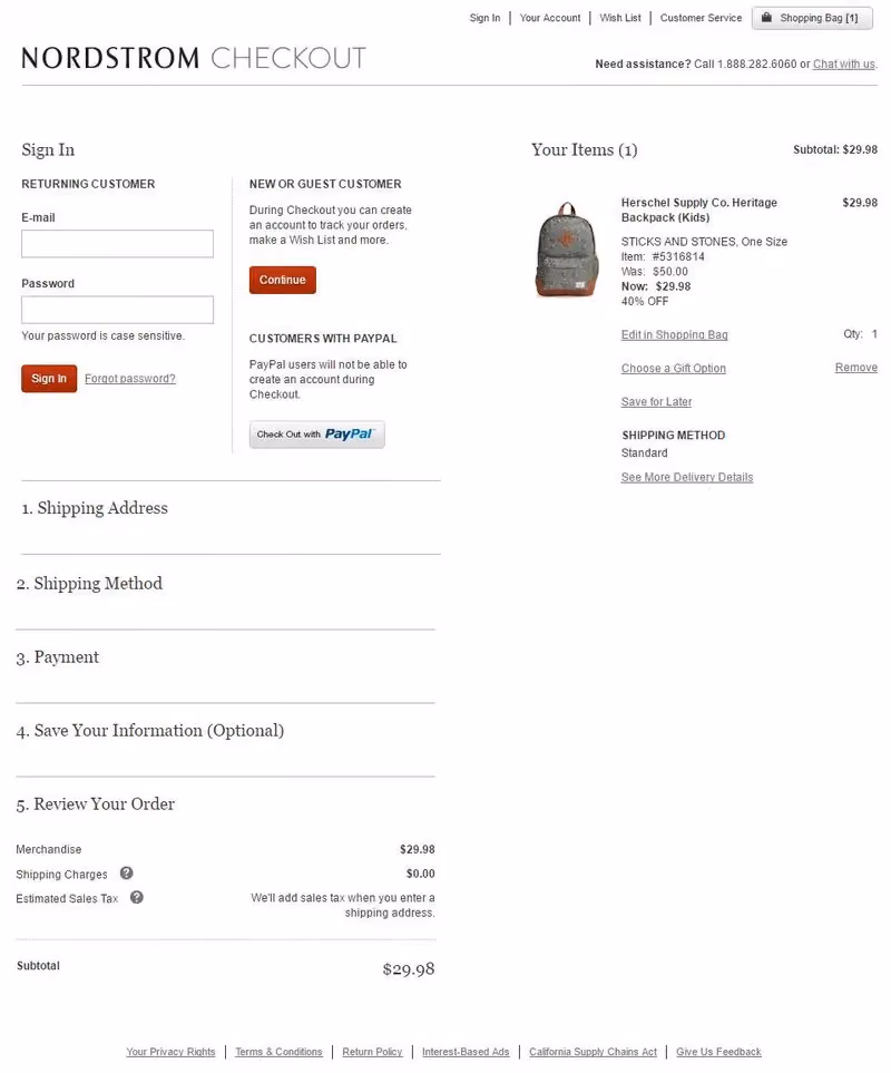 eCommerce user experience best practices - good checkout