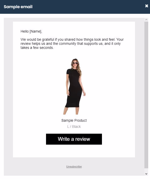 Sample email template