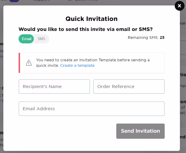 Quick Invitation UI