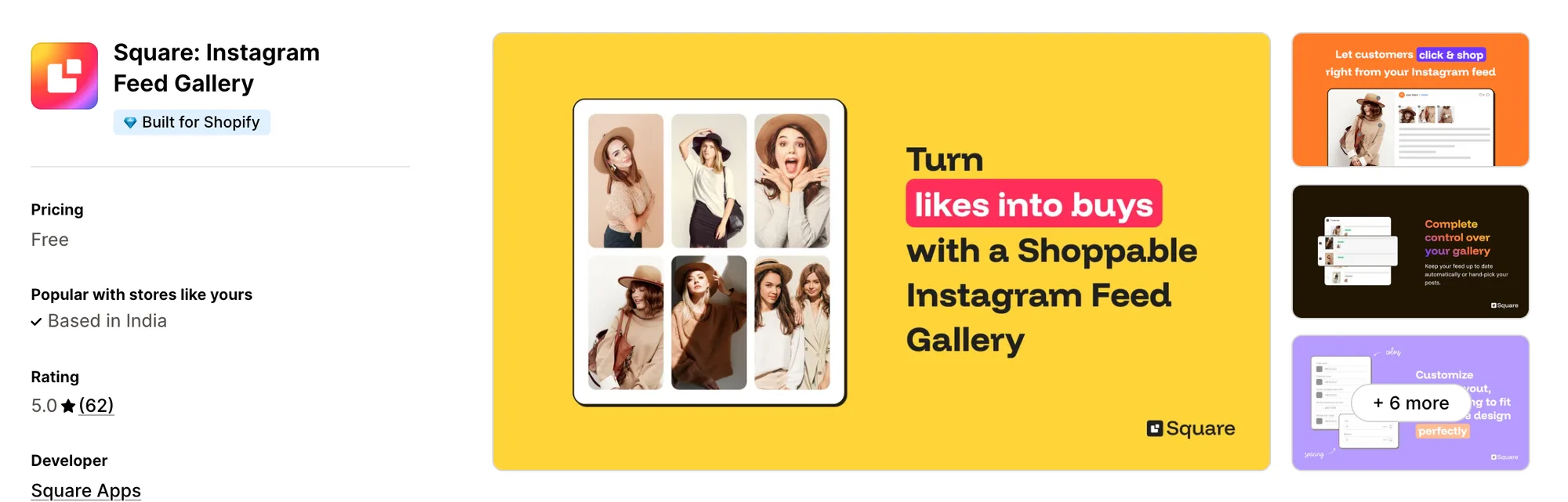 Square: Instagram Feed Gallery on the Shopify App Store