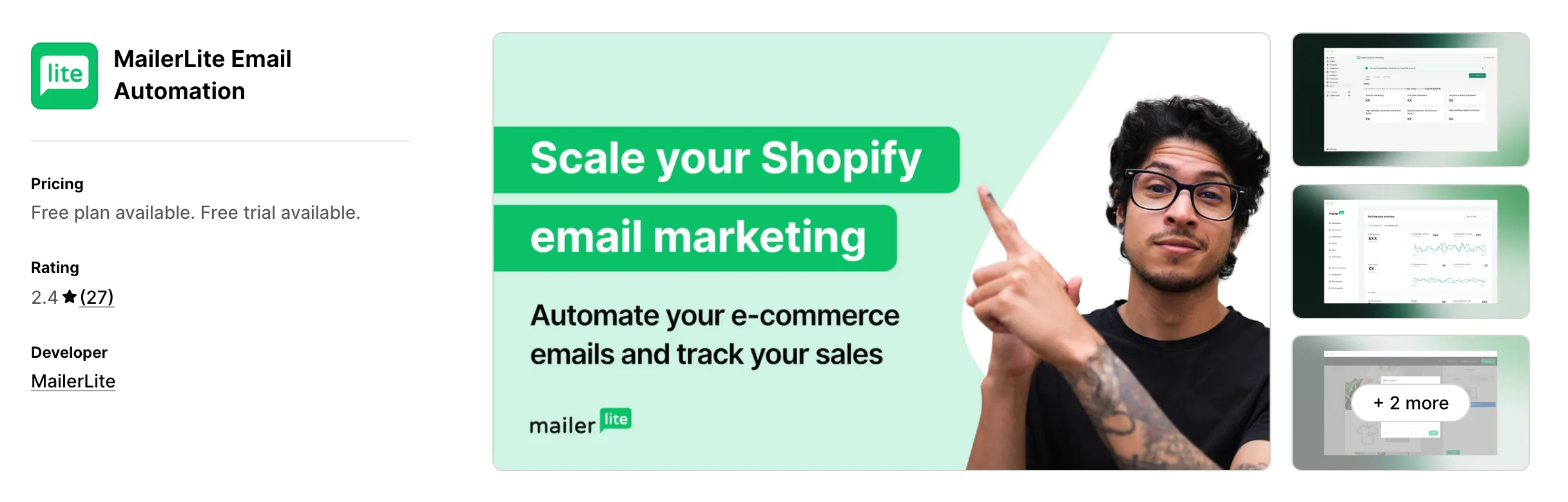 MailerLite Email Automation on the Shopify App Store