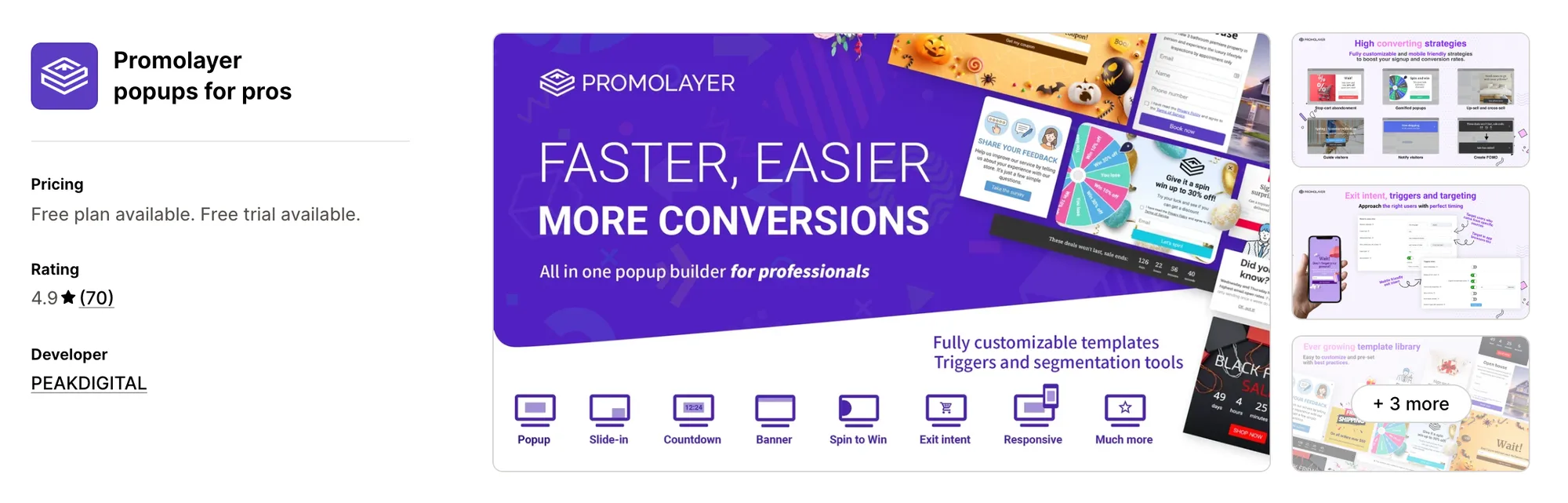 Promolayer popups for pros on the Shopify App Store