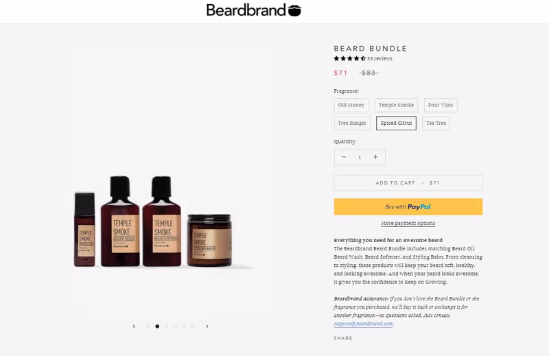 Beardbrand – Less known products bundle practice