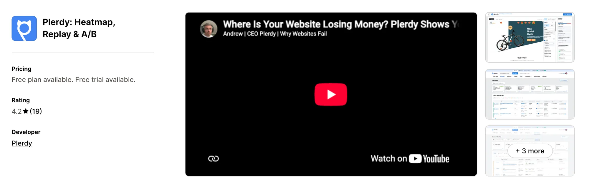 Plerdy: Heatmap, Replay & A/B on the Shopify App Store