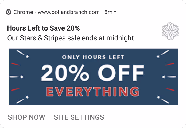 Boll and Branch Push Notification