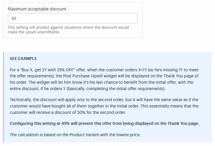 Vitals Shopify Upsell - Maximum acceptable discount