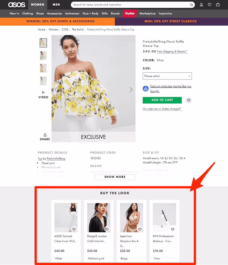 Vitals Shopify Upsell - ASOS Buy the look