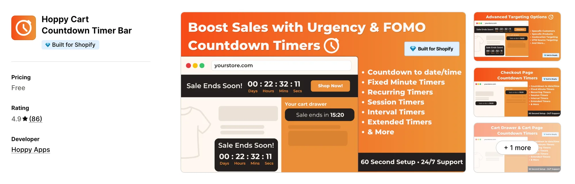Hoppy Cart Countdown Timer Bar on the Shopify App Store