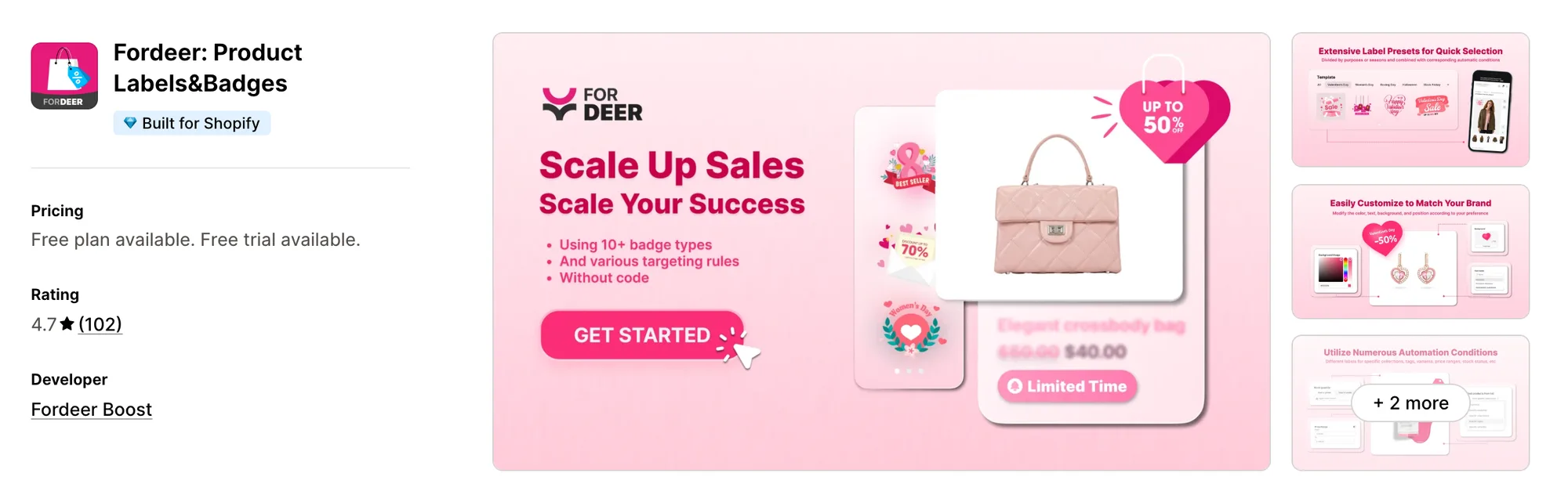 Fordeer: Product Labels&Badges on the Shopify App Store
