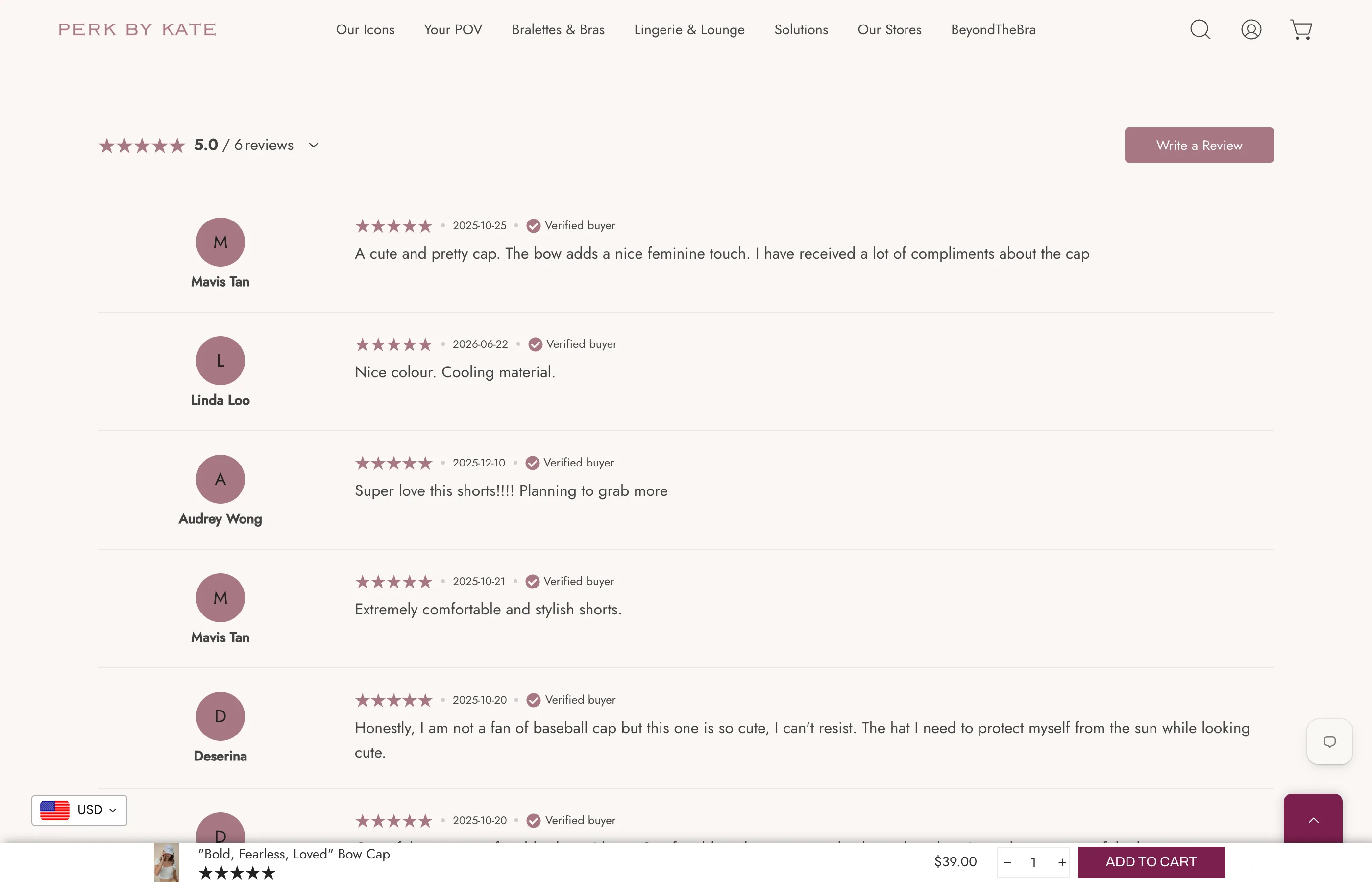 The Vitals review widget on the product page, with verified buyer reviews