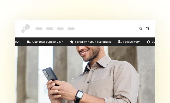 Rotating Bar & Icons section preview