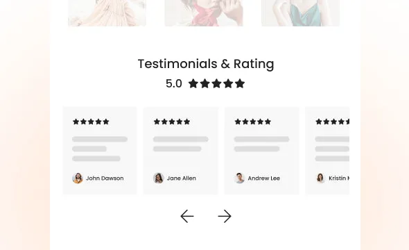 Testimonials & Rating section preview